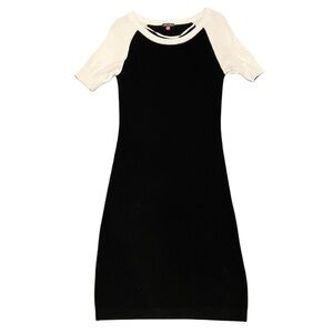 Vince Camuto‎ Black and Cream Sheath Dress Short Sleeve Size M